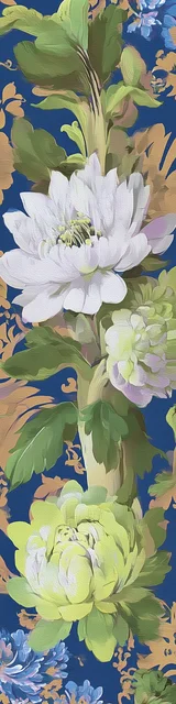 Free flower bookmark featuring muted blue tones with a white flower